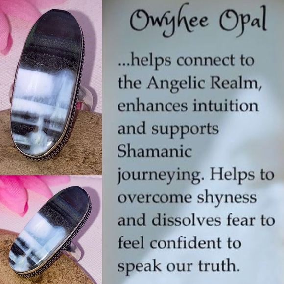 Memorizing Owyhee Blue Opal Gemstone Handmade Ring - Picture 7 of 7